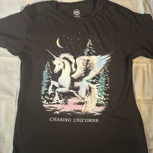 Wonder Nation Black Unicorn Kids T-Shirt